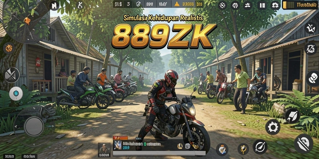 Tampilan gameplay mendalam di dunia simulasi 889ZK.