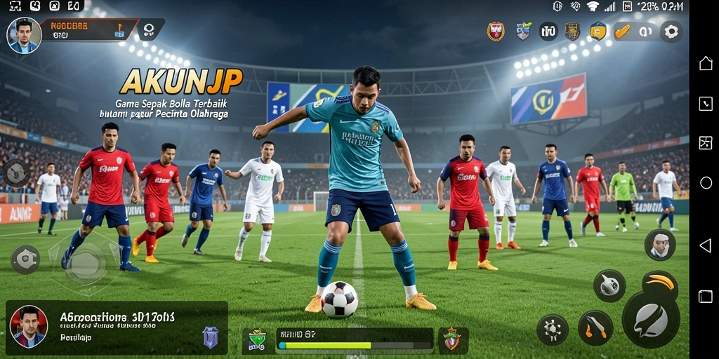 Tampilan gameplay <strong>AKUNJP</strong> yang menggugah selera para penggemar sepak bola.